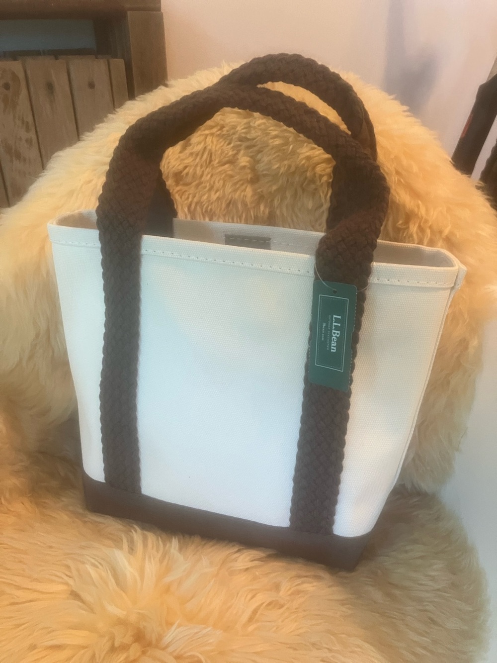L.L. Bean Boat and Tote bag braided web handle Japan special NWT
